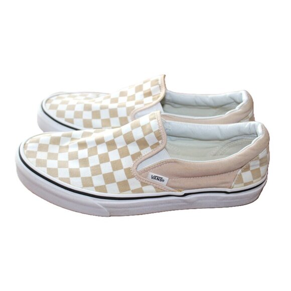 VANS Classic Checkerboard Slip-Ons, Warm Taupe/White - Unisex, M9.5/W11 - Picture 2 of 15